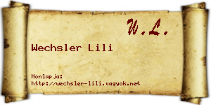 Wechsler Lili névjegykártya